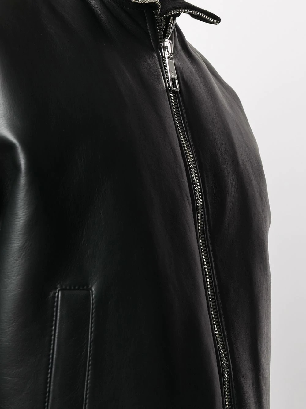 removable gilet leather jacket - 5