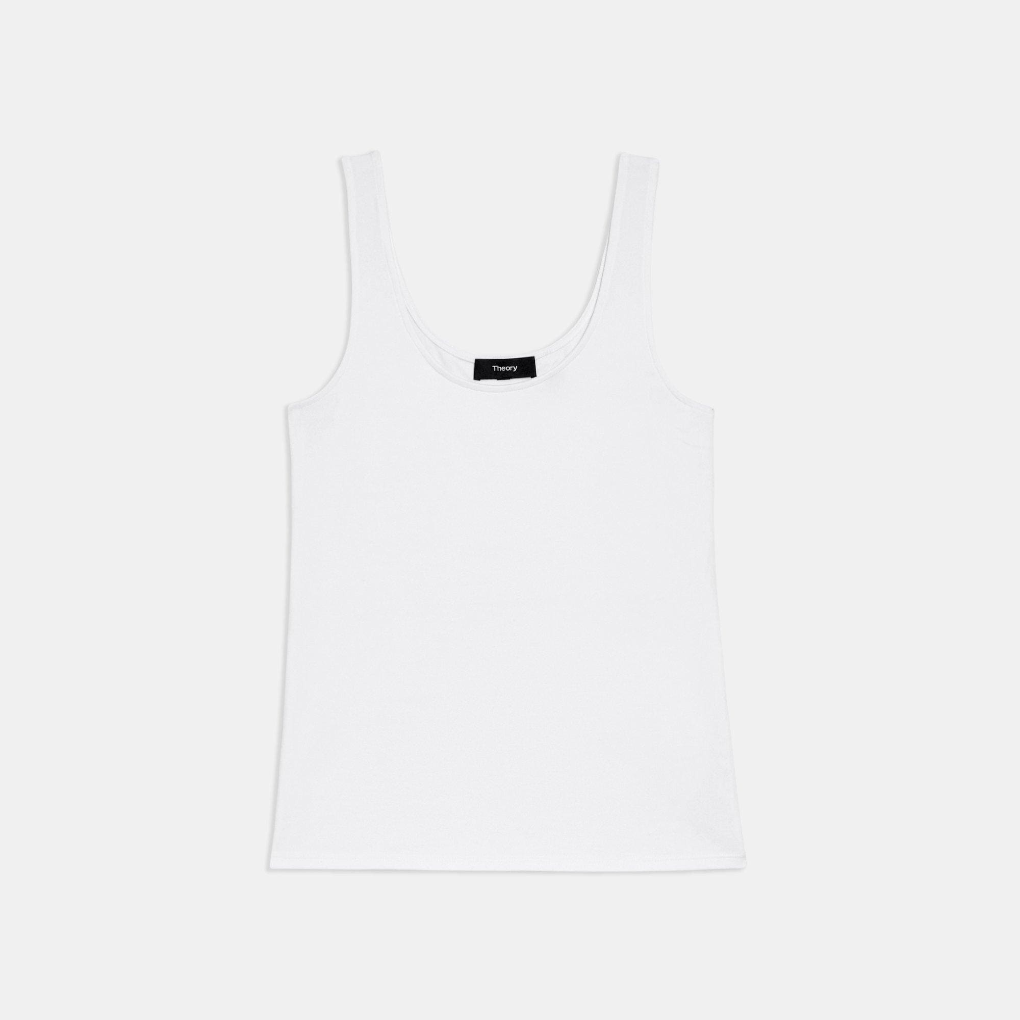 Scoop Neck Tank in Stretch Cotton - 1