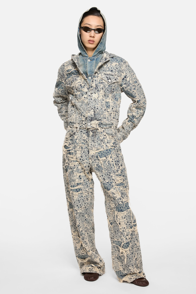 Acne Studios Baggy fit jeans - 1981 Distressed Monogram - Mid Blue outlook
