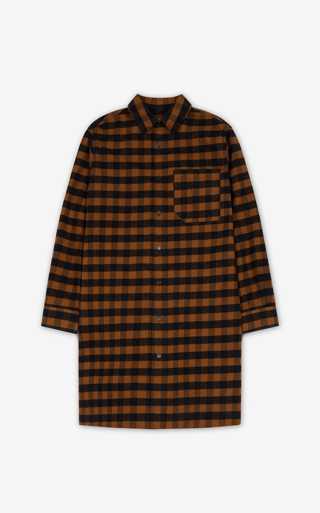 Long plaid shirt - 1