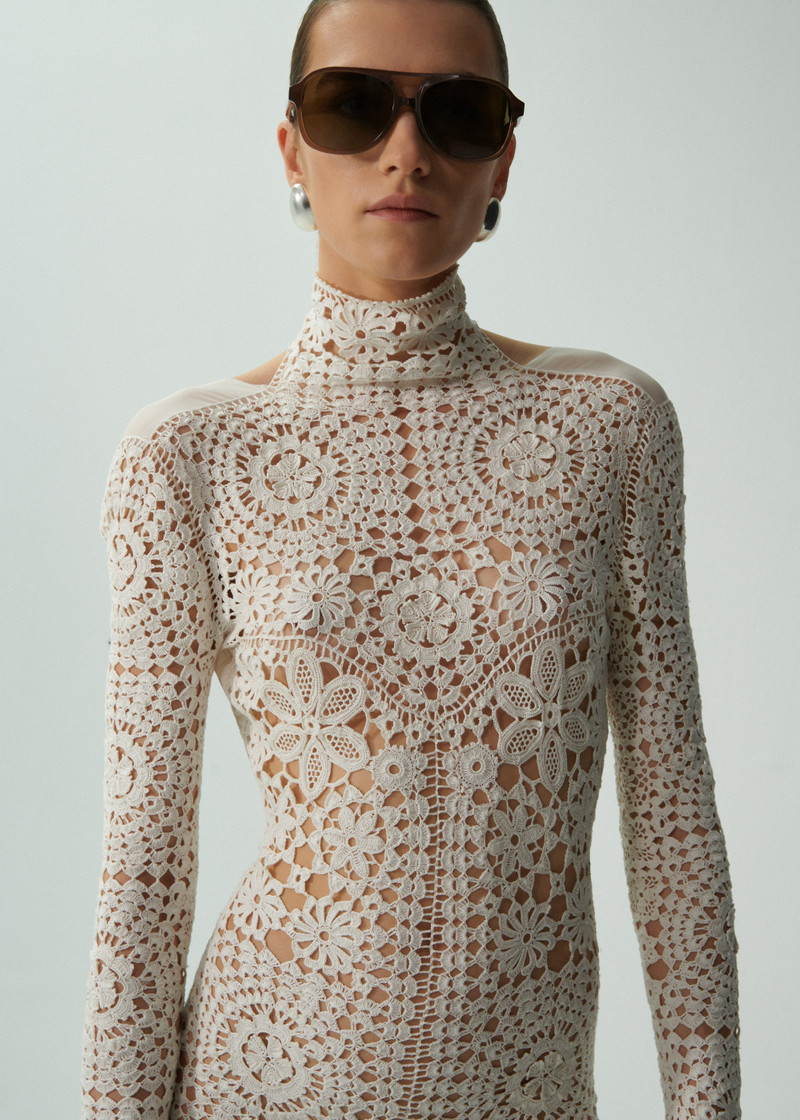 Koniakow lace jumpsuit in cream 2