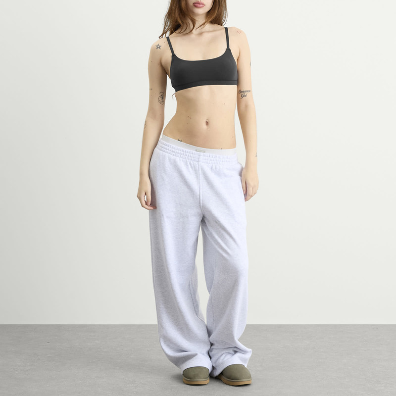 SKIMS SKIMS Cotton Fleece Exposed Boxer Wide Leg Pants outlook