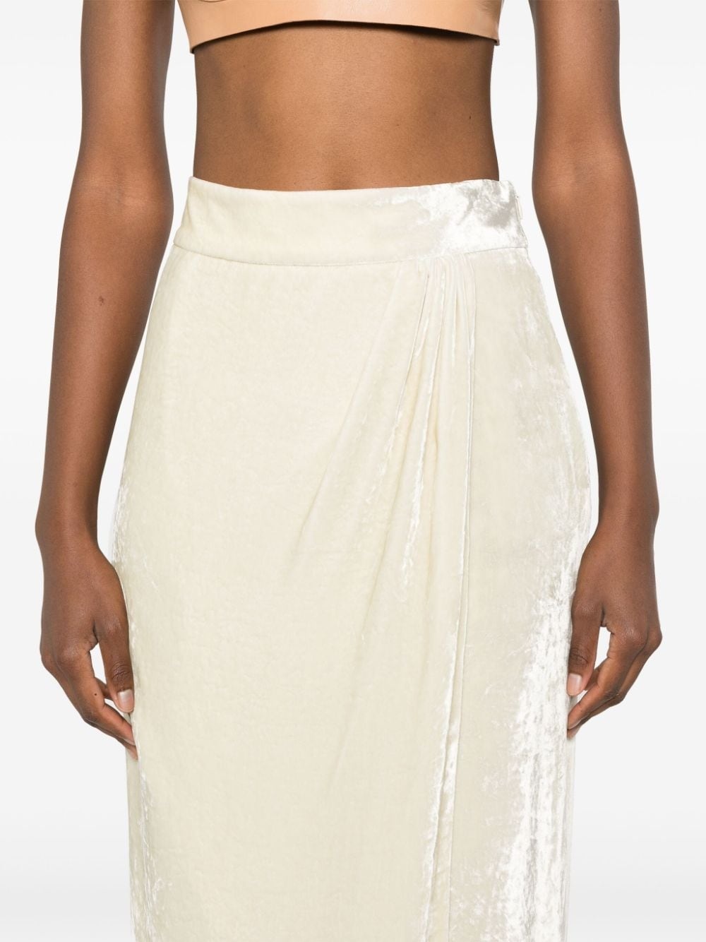 velvet midi skirt - 5
