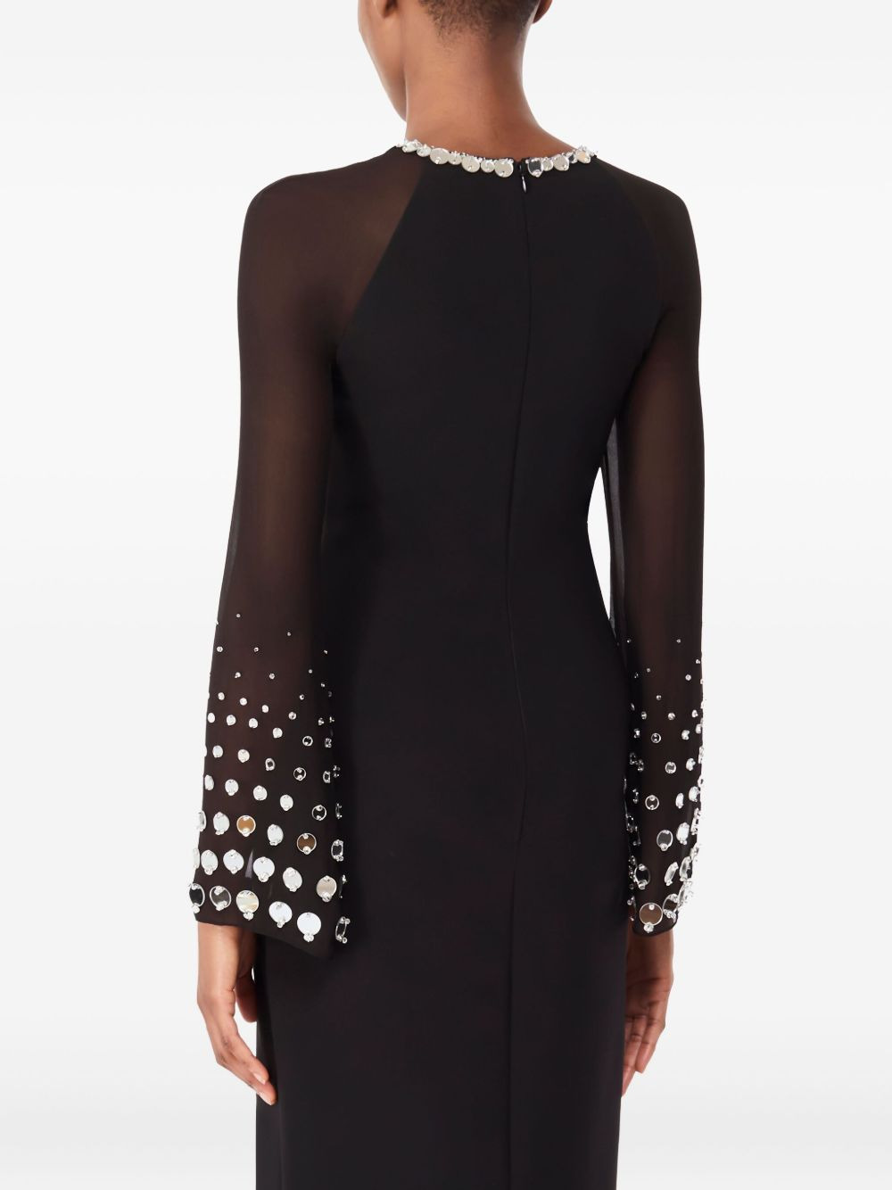Eurabia mesh-sleeve midi dress - 3