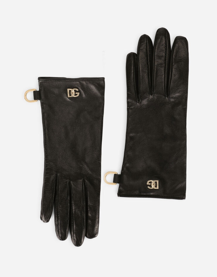 Nappa leather gloves with DG logo - 1