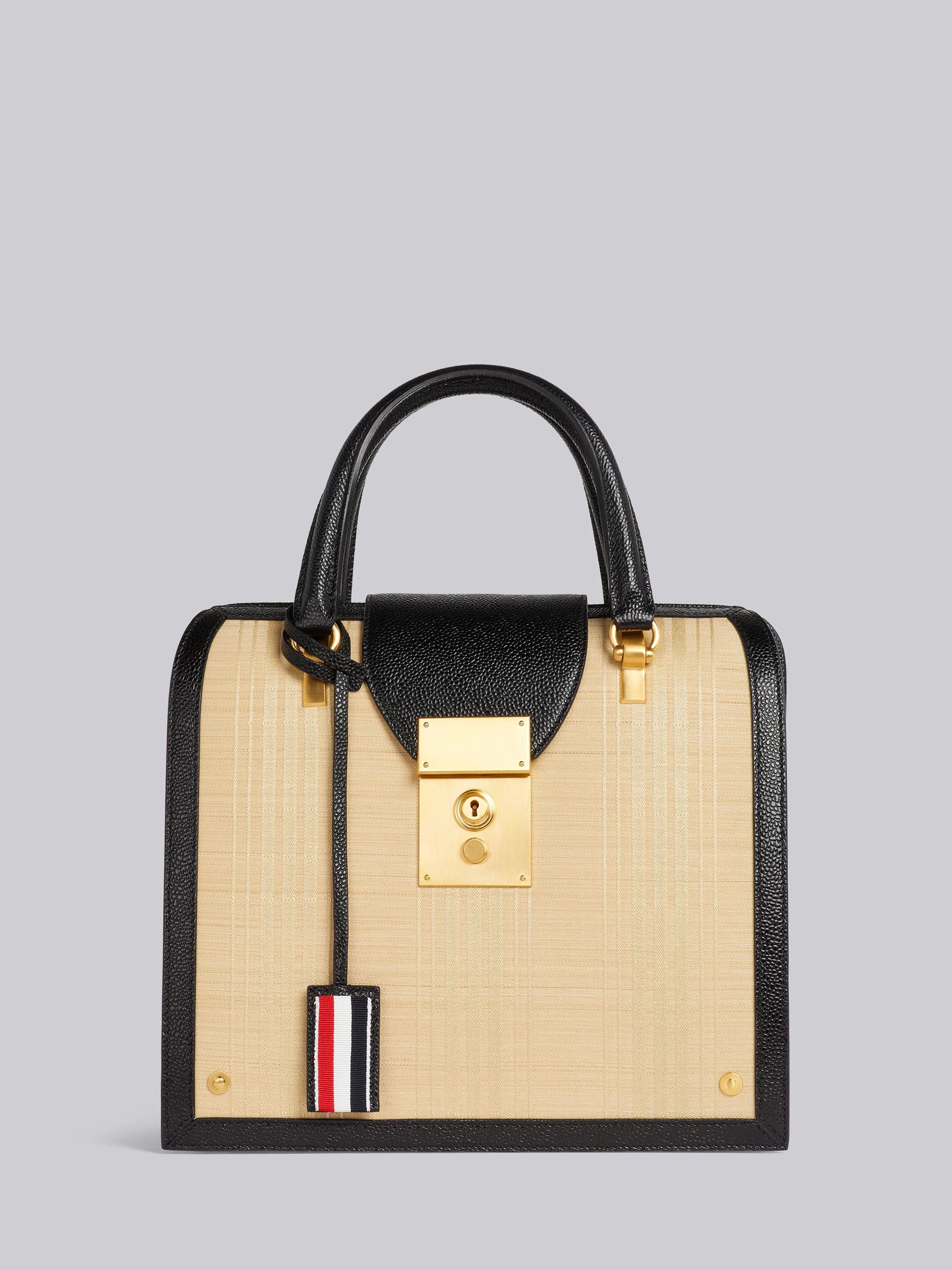 Sand Horse Hair Contrast Leather Frame Mrs. Thom Jr. Bag - 1