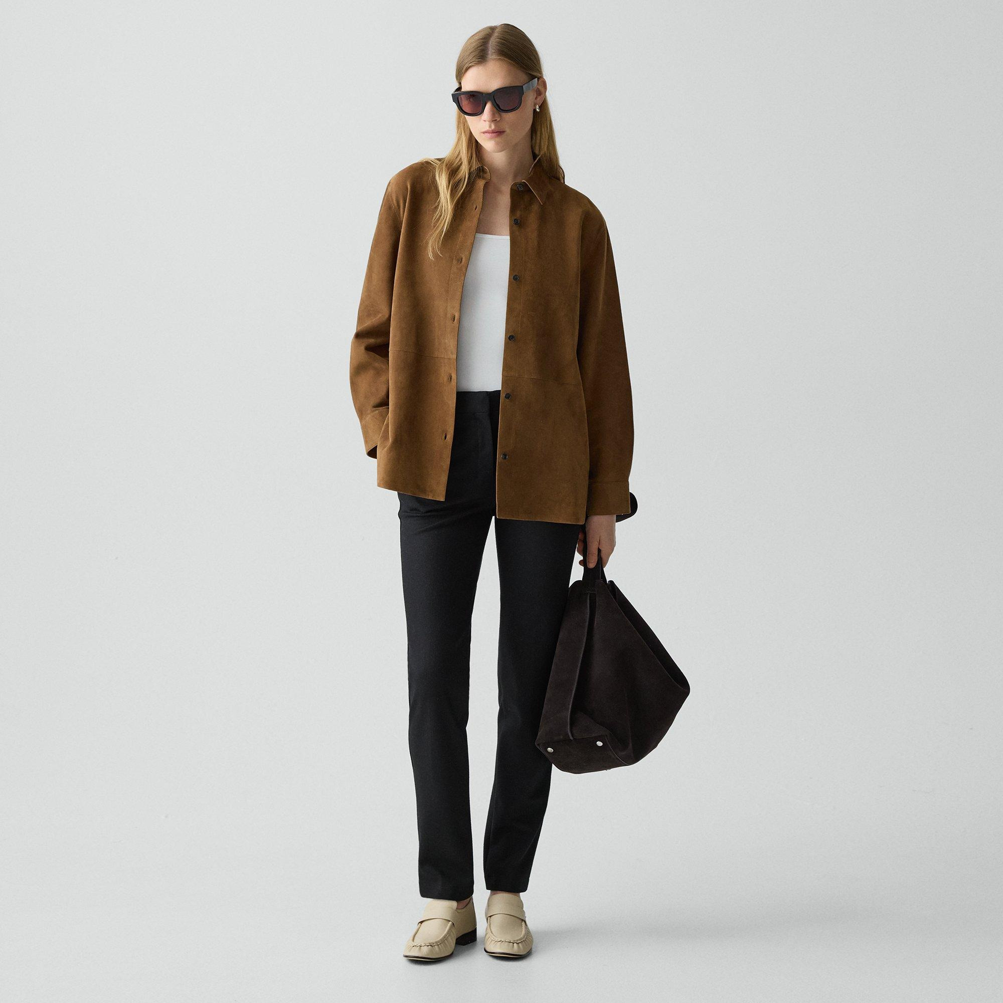 Classic Menswear Shirt in Suede - 6