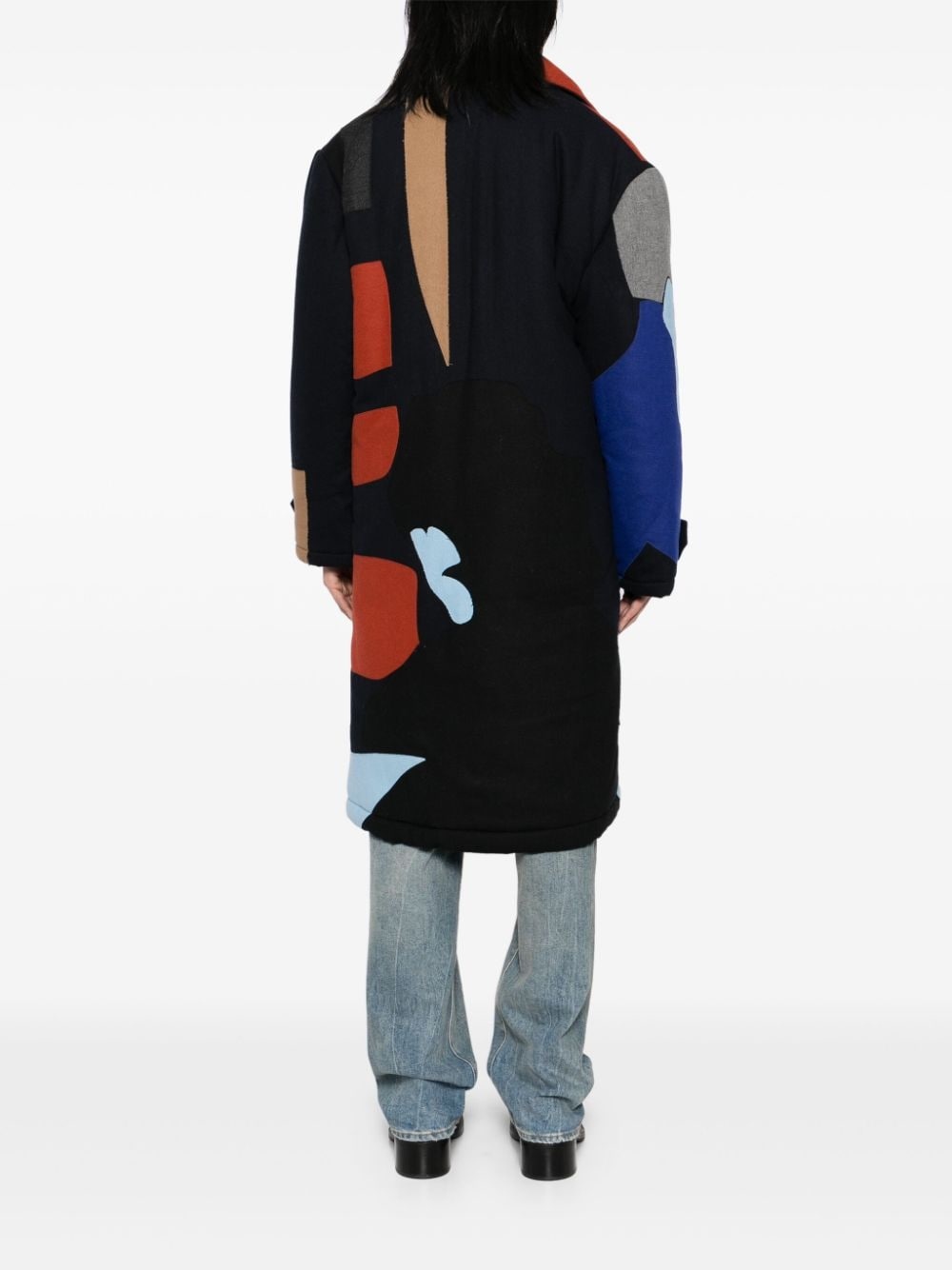 patchwork padded coat - 4