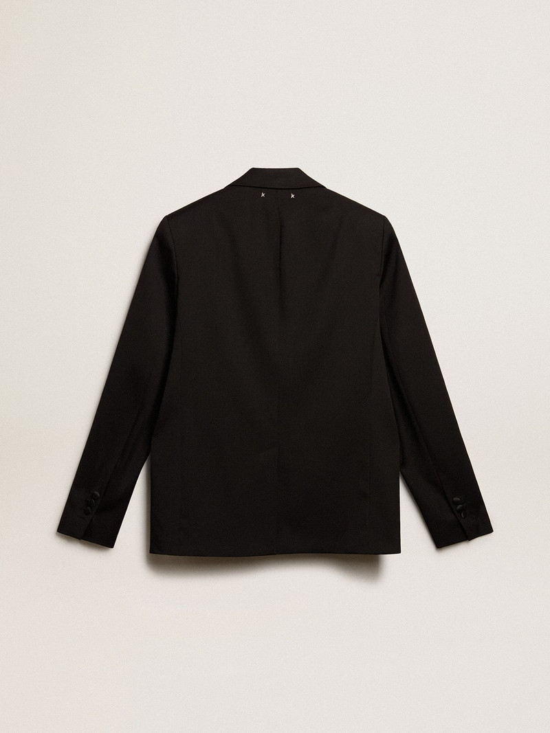 Men’s tuxedo jacket in black wool gabardine 5