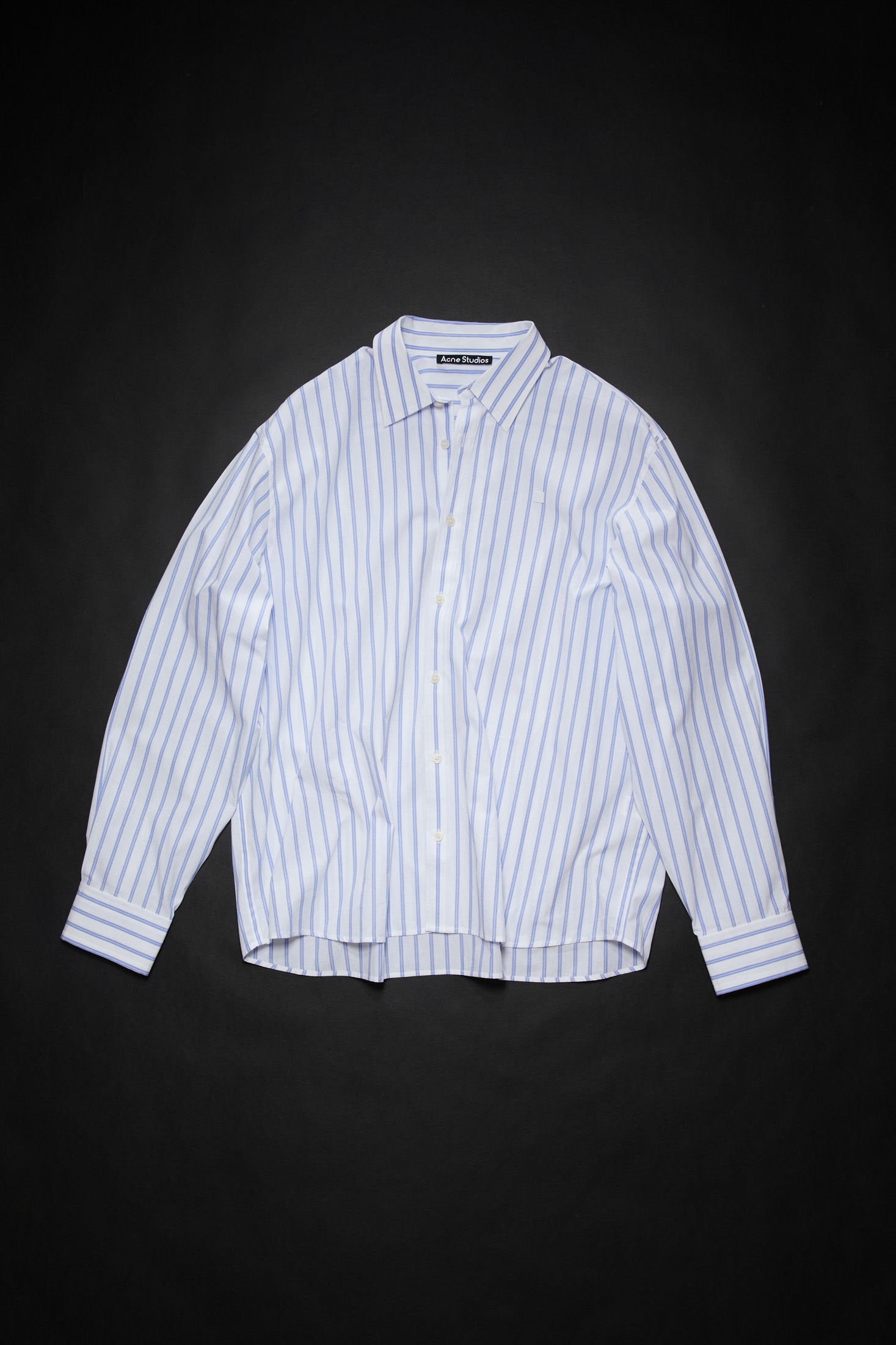 Stripe button-up shirt - White/dusty blue - 6