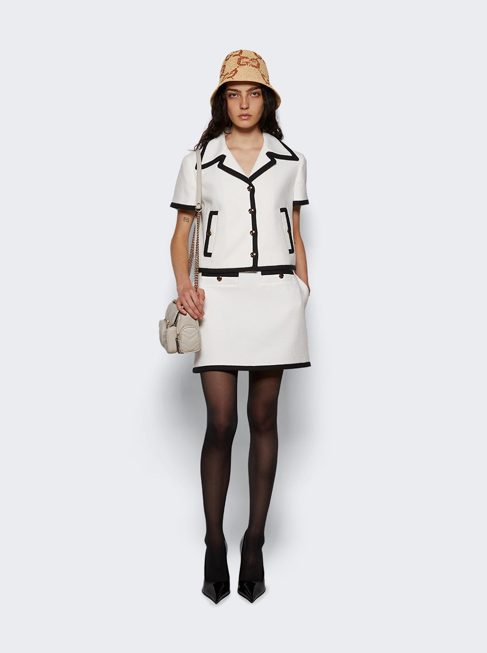 Cotton Tweed Jacket Off White - 2