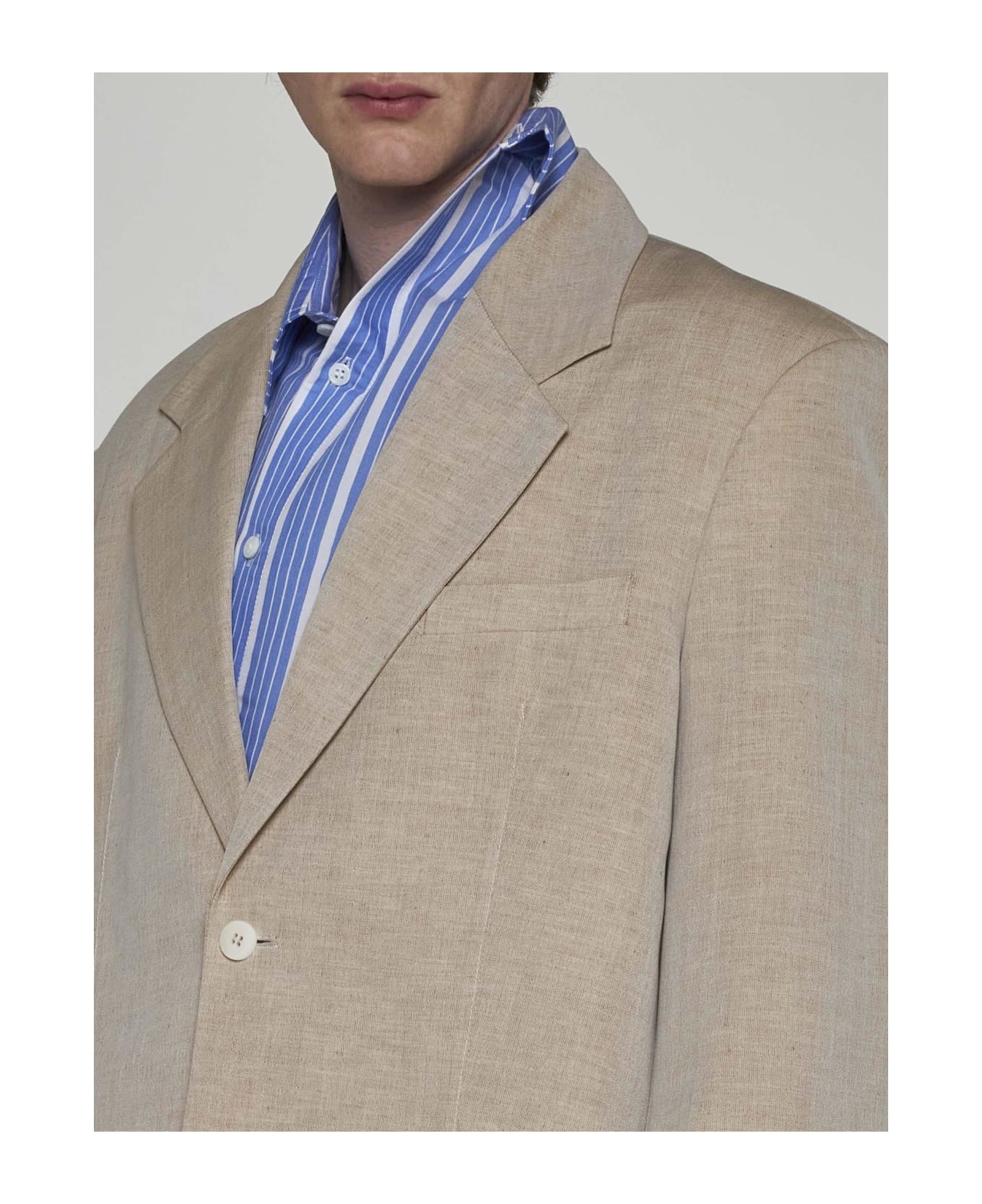 Titolo Linen And Wool Single-breasted Blazer - 5