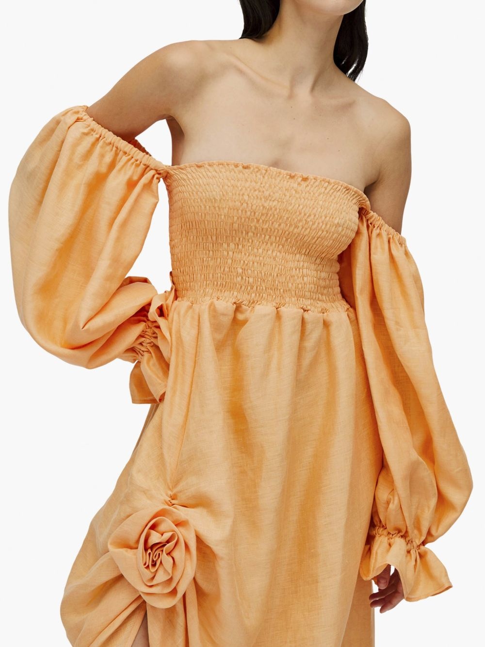 Atlanta off-the-shoulder smocked dress - 4