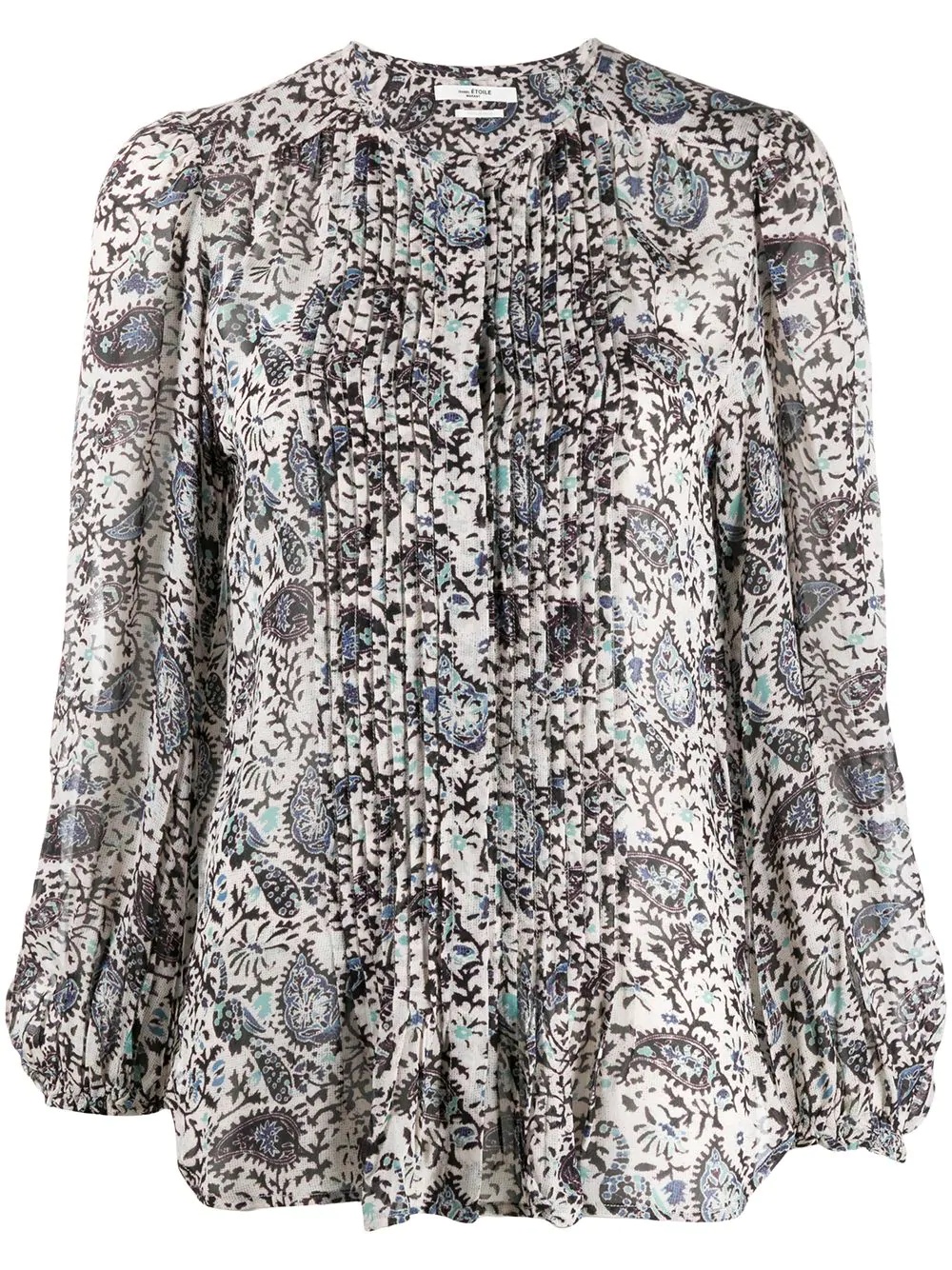 paisley print pleat detail blouse - 1