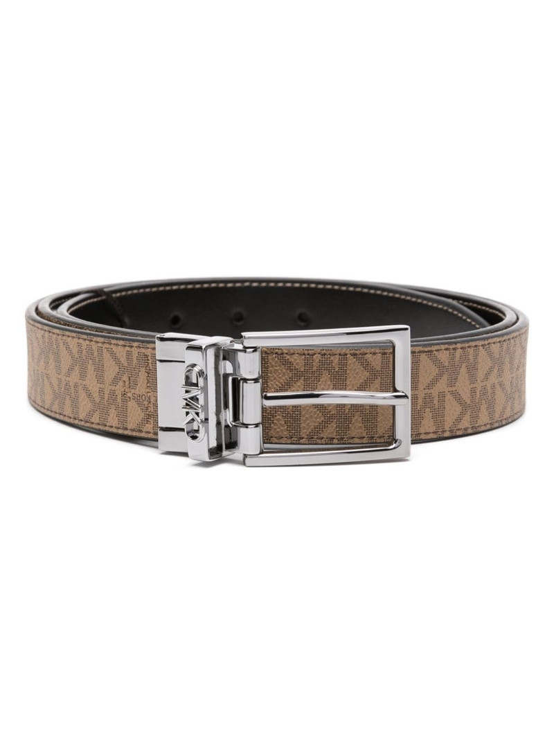 logo-print reversible belt 1