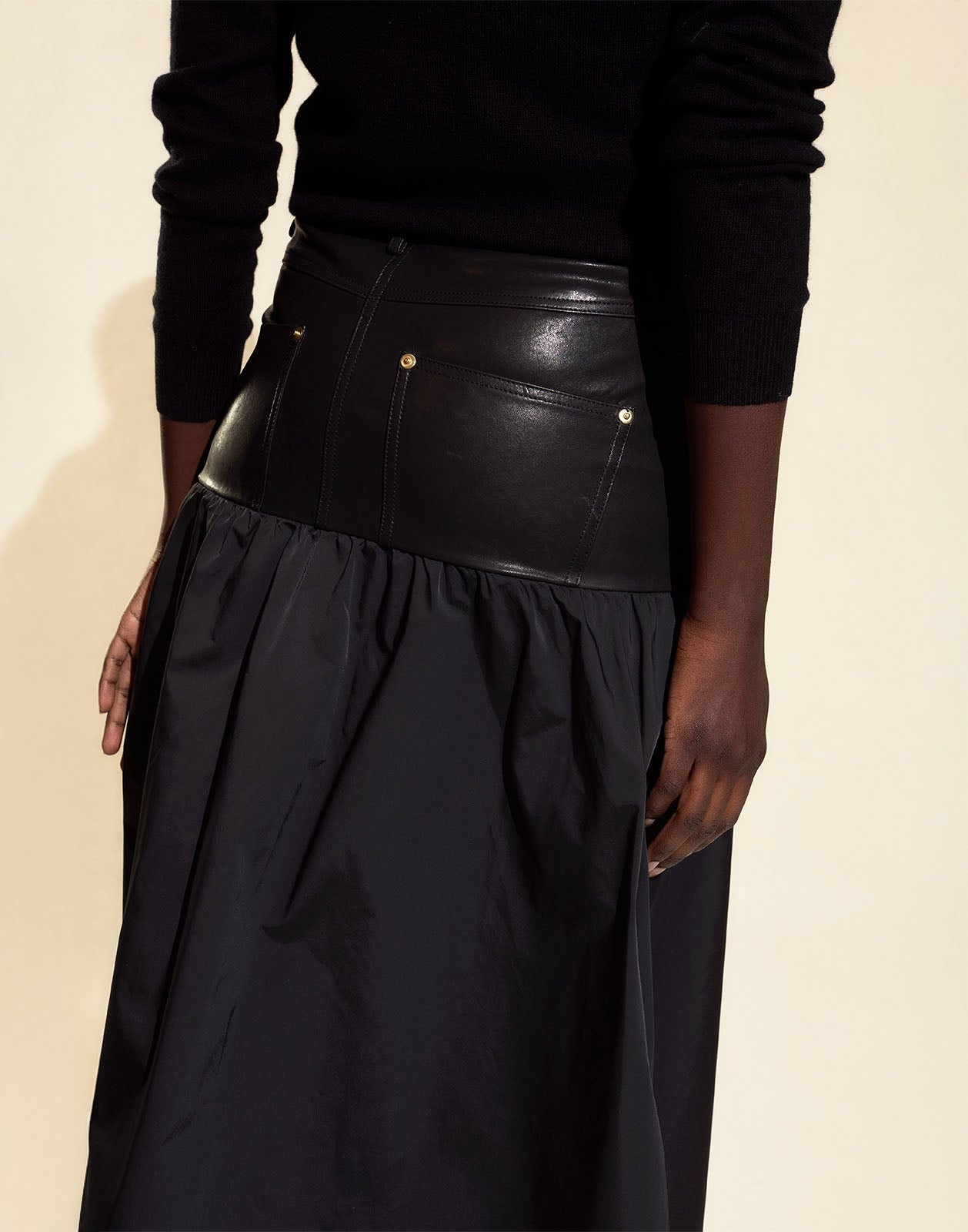 Downtown Leather Nylon Skirt - 4