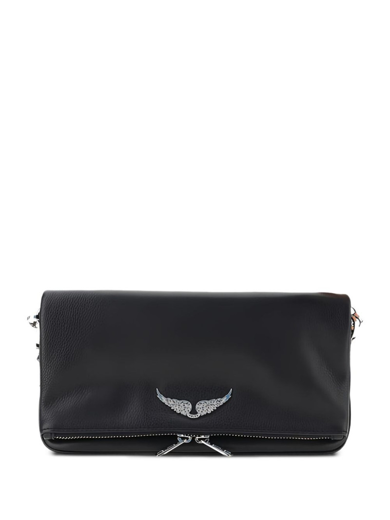 grained leather logo-detail shoulder bag 1