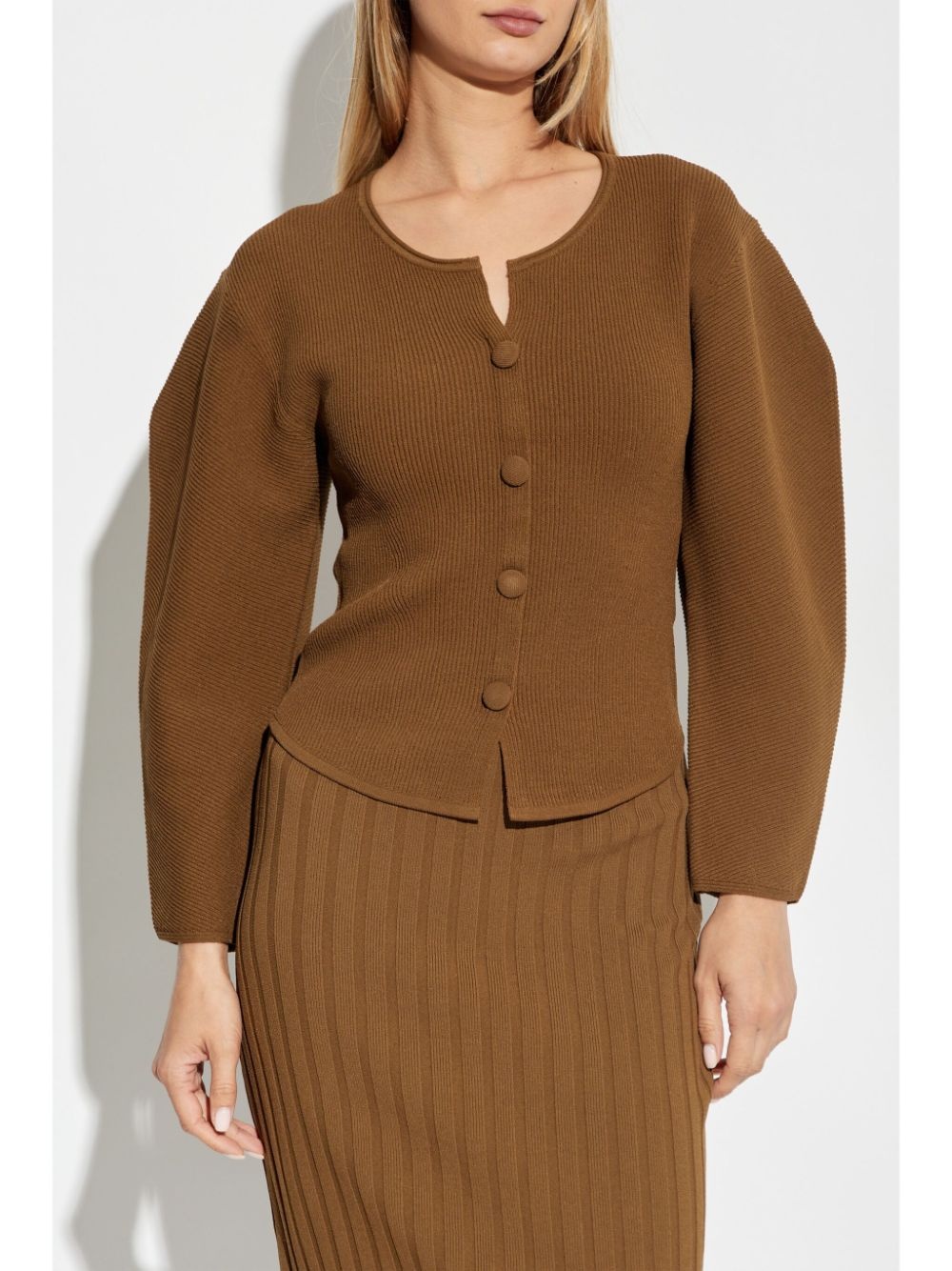 balloon-sleeved cardigan - 3