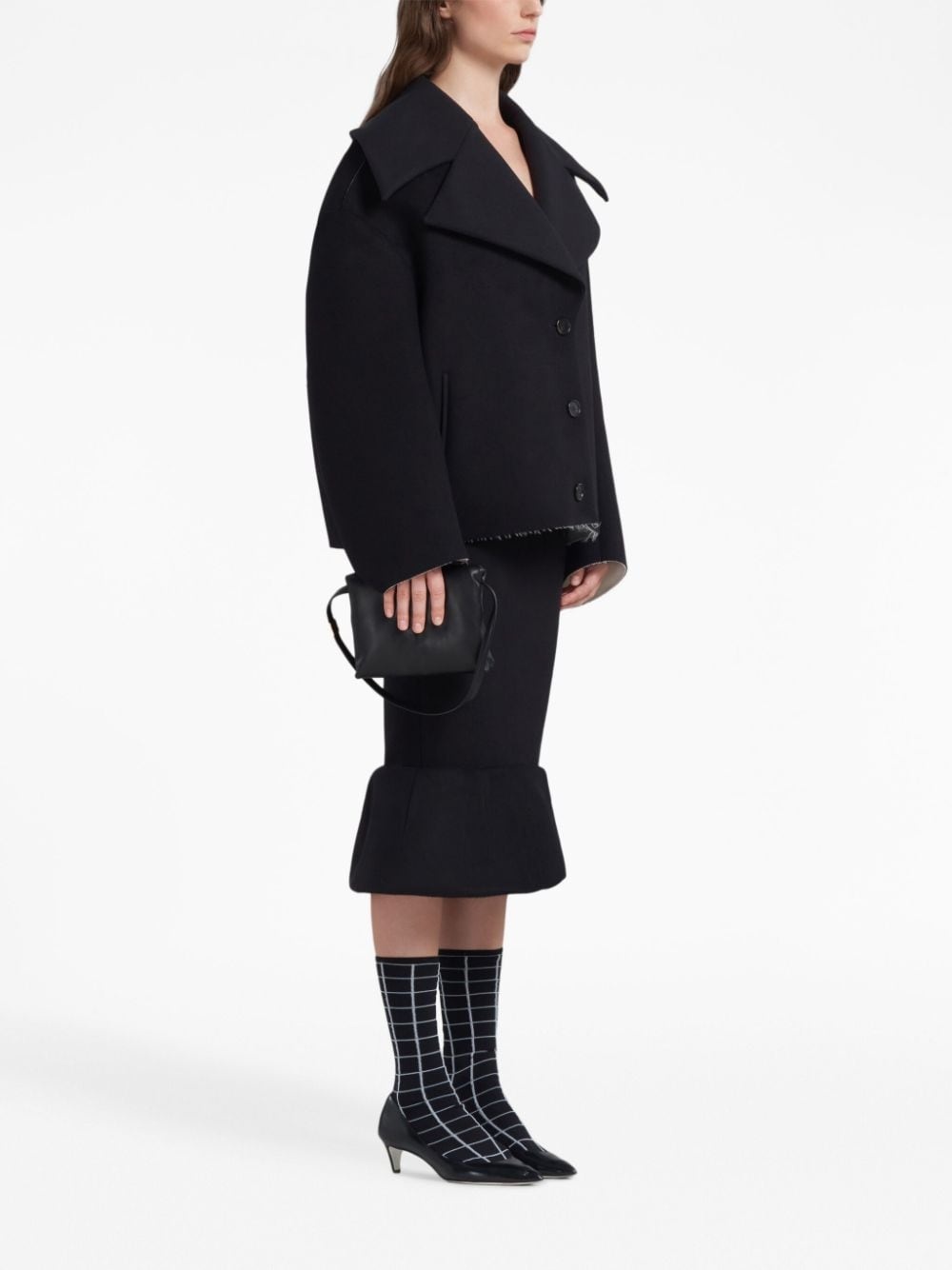 notched-collar oversized jacket - 3