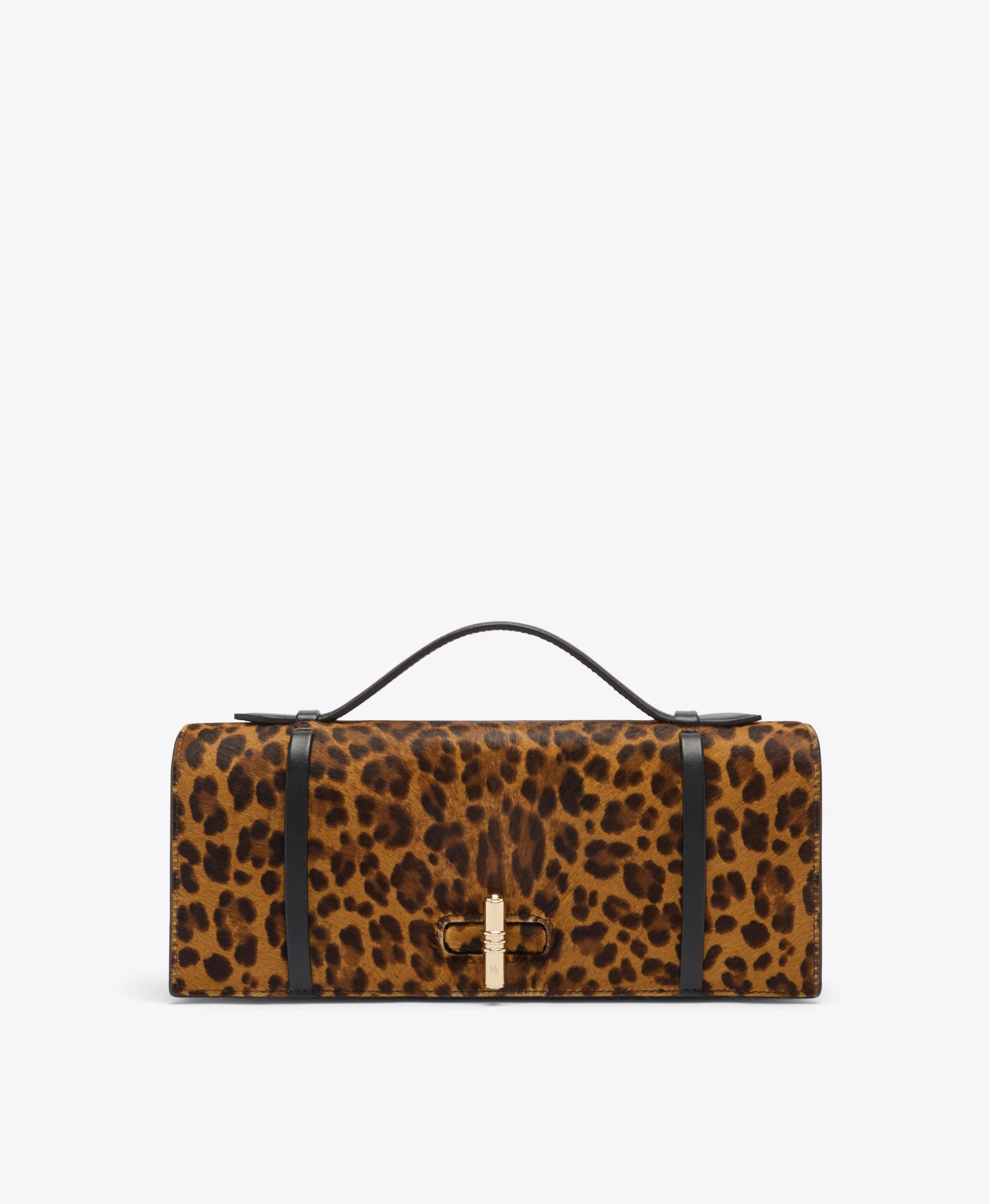 May Leopard Calf Hair Clutch Bag - 1