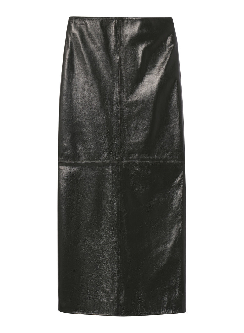 Marta Glossy Leather Midi Skirt 1