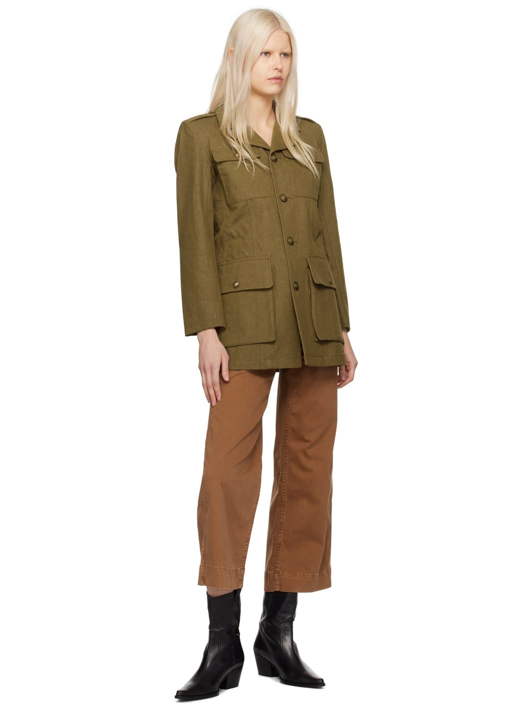 Brown Utility Jeans - 4