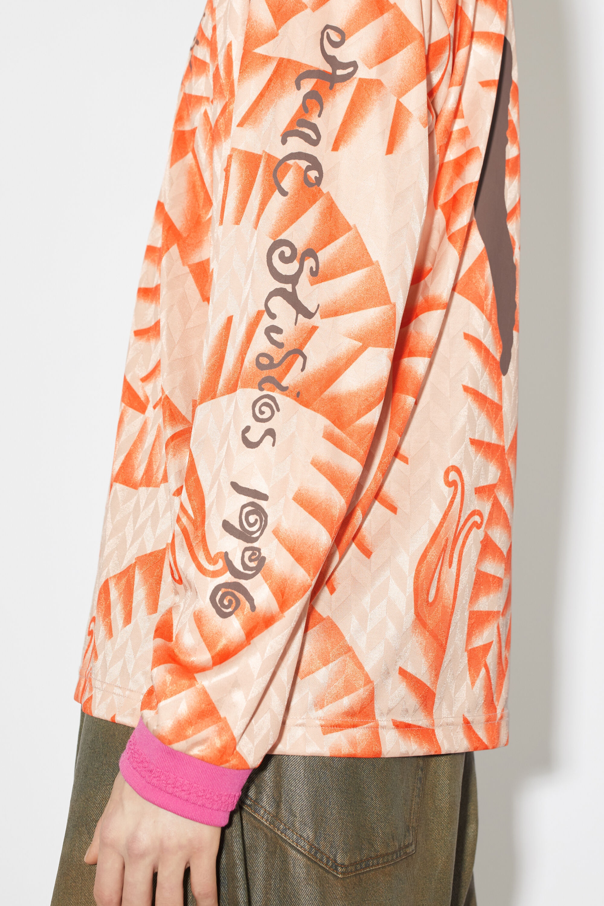 Printed long sleeve t-shirt - Orange - 4