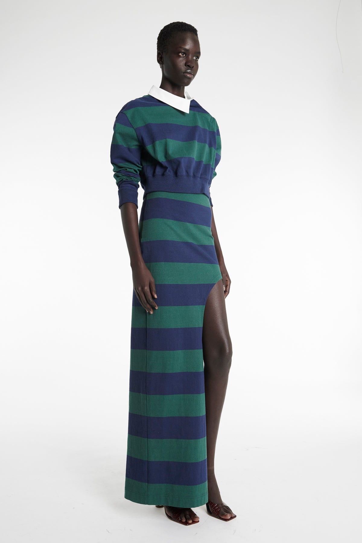 TWISTED COLLAR RUGBY JERSEY EMERALD GREEN NAVY - 7