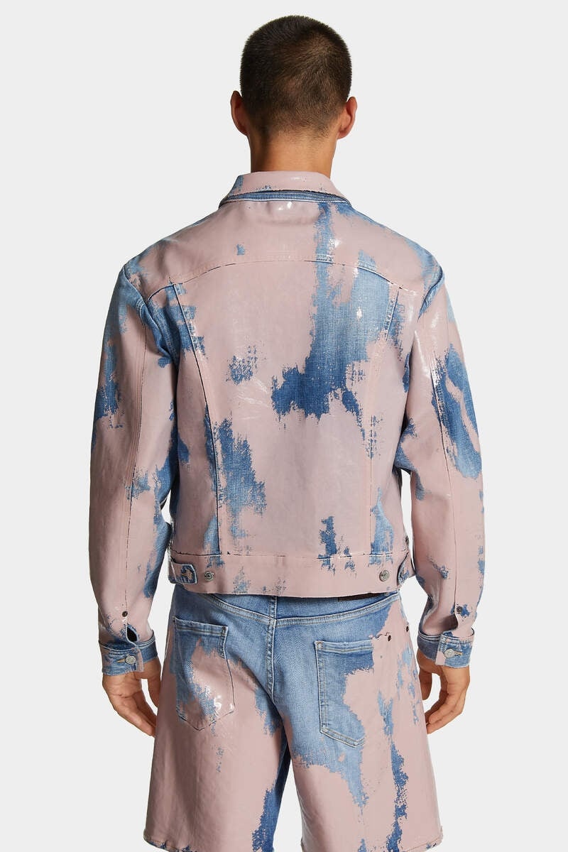 PINK LATEX WASH LEE JEAN JACKET - 4