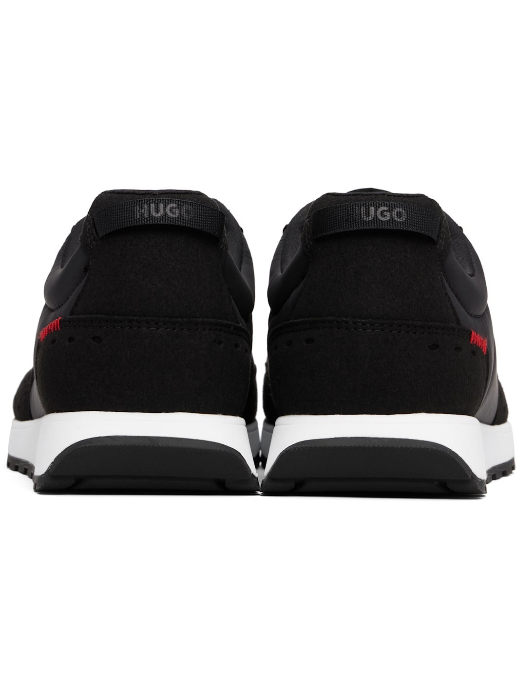 Black Printed-Logo Faux-Leather Sneakers - 2