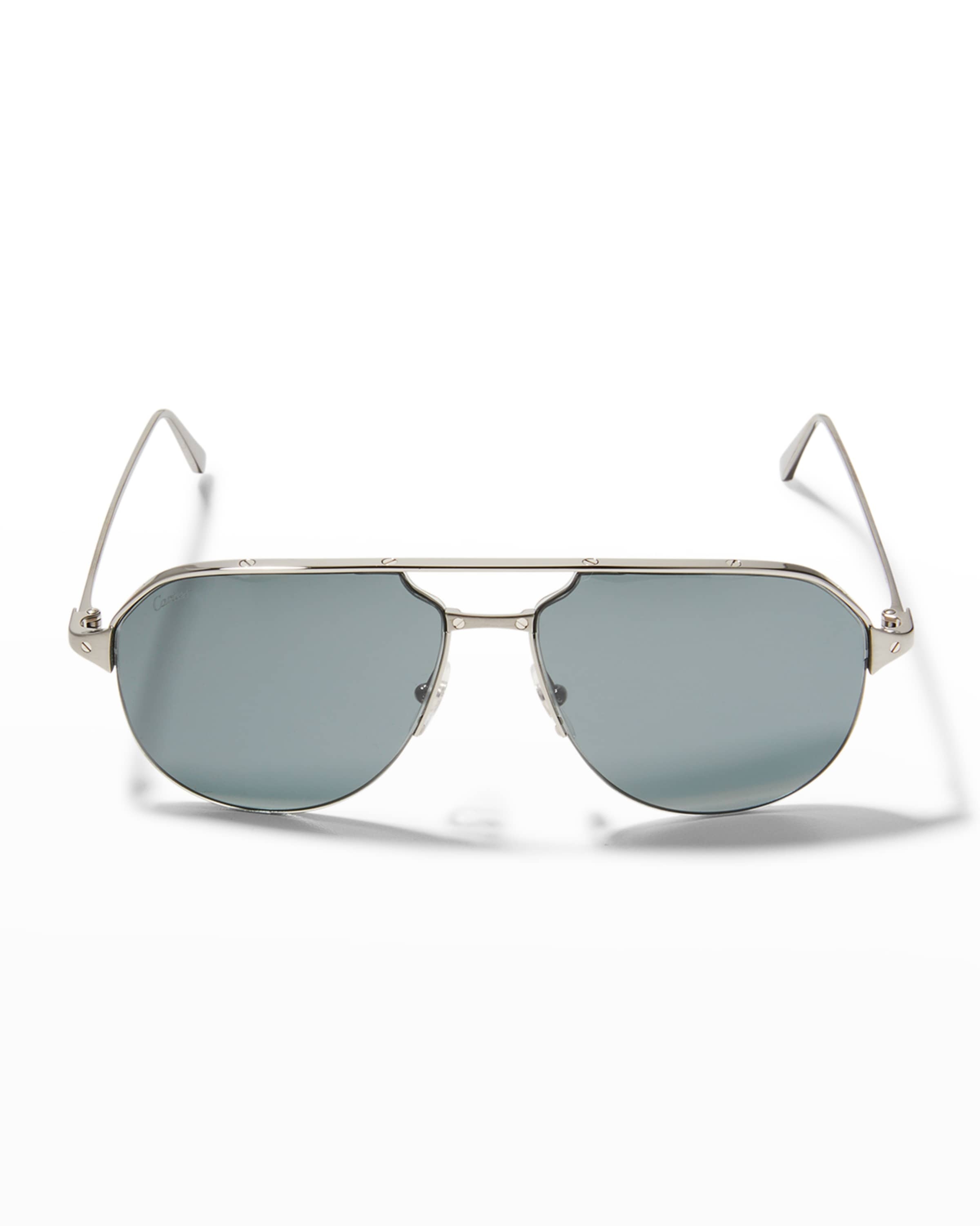 Men's Double-Bridge Metal Aviator Sunglasses - 3
