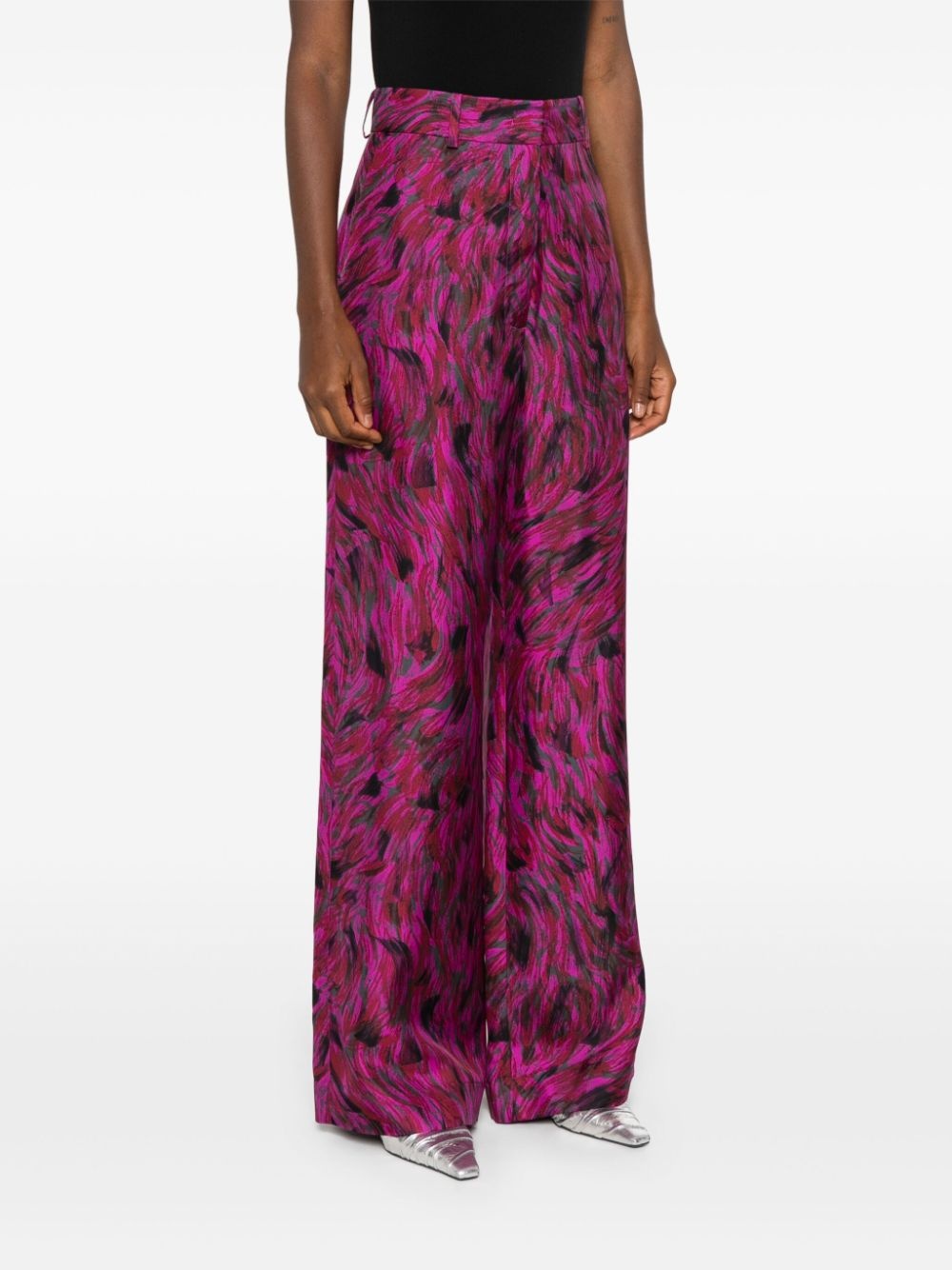 brush stroke-printed trousers - 3