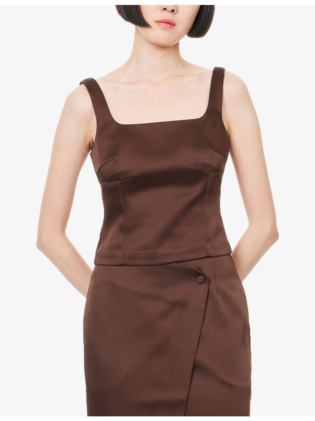 Pilino Square-Neck Satin Top - 3