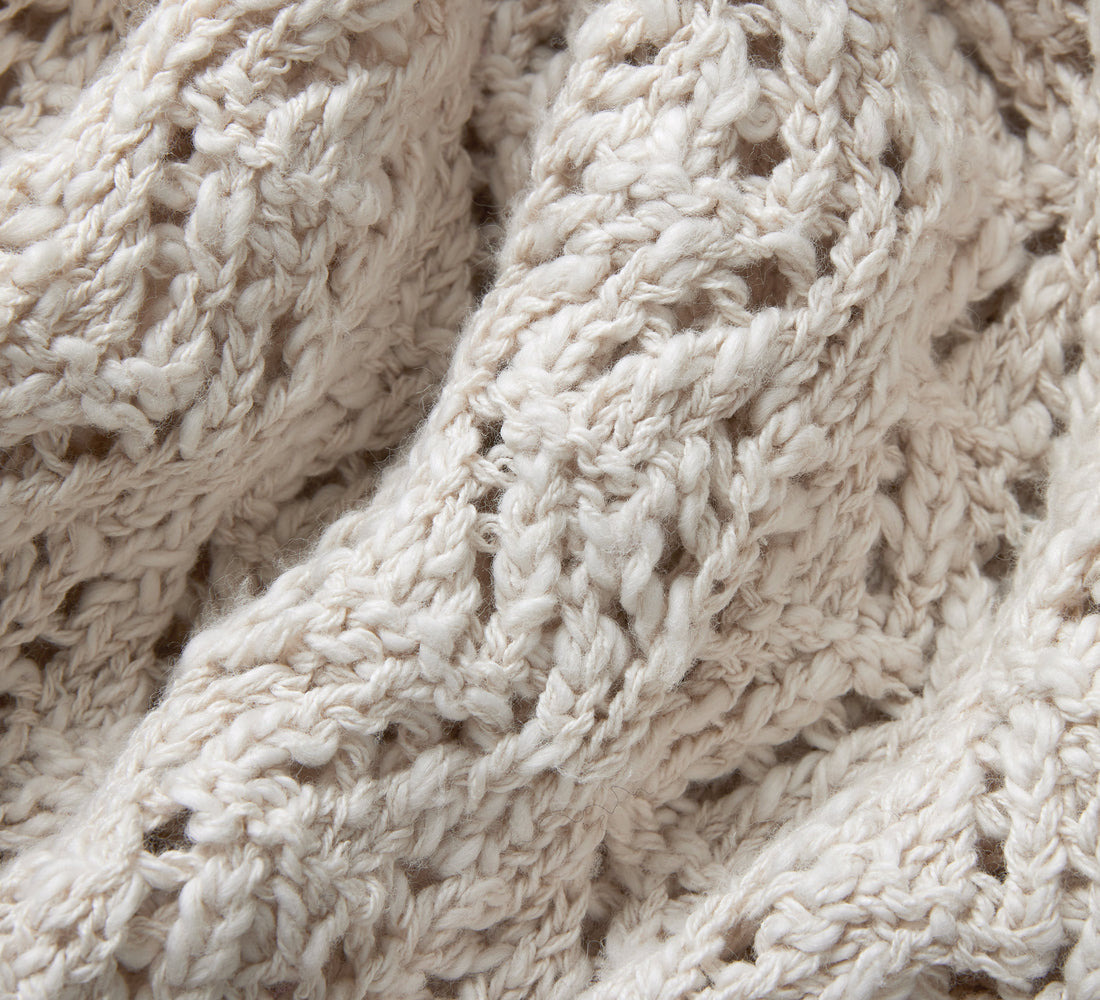 Classic Cardigan - Ecru Flamme Lace Knit - 5