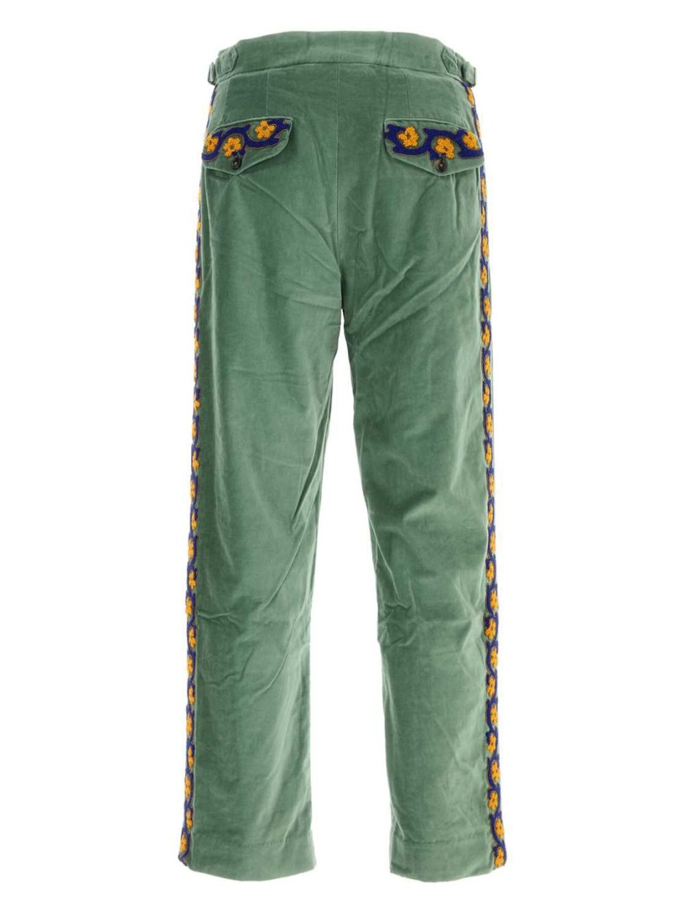 velvet straight-leg trousers - 2