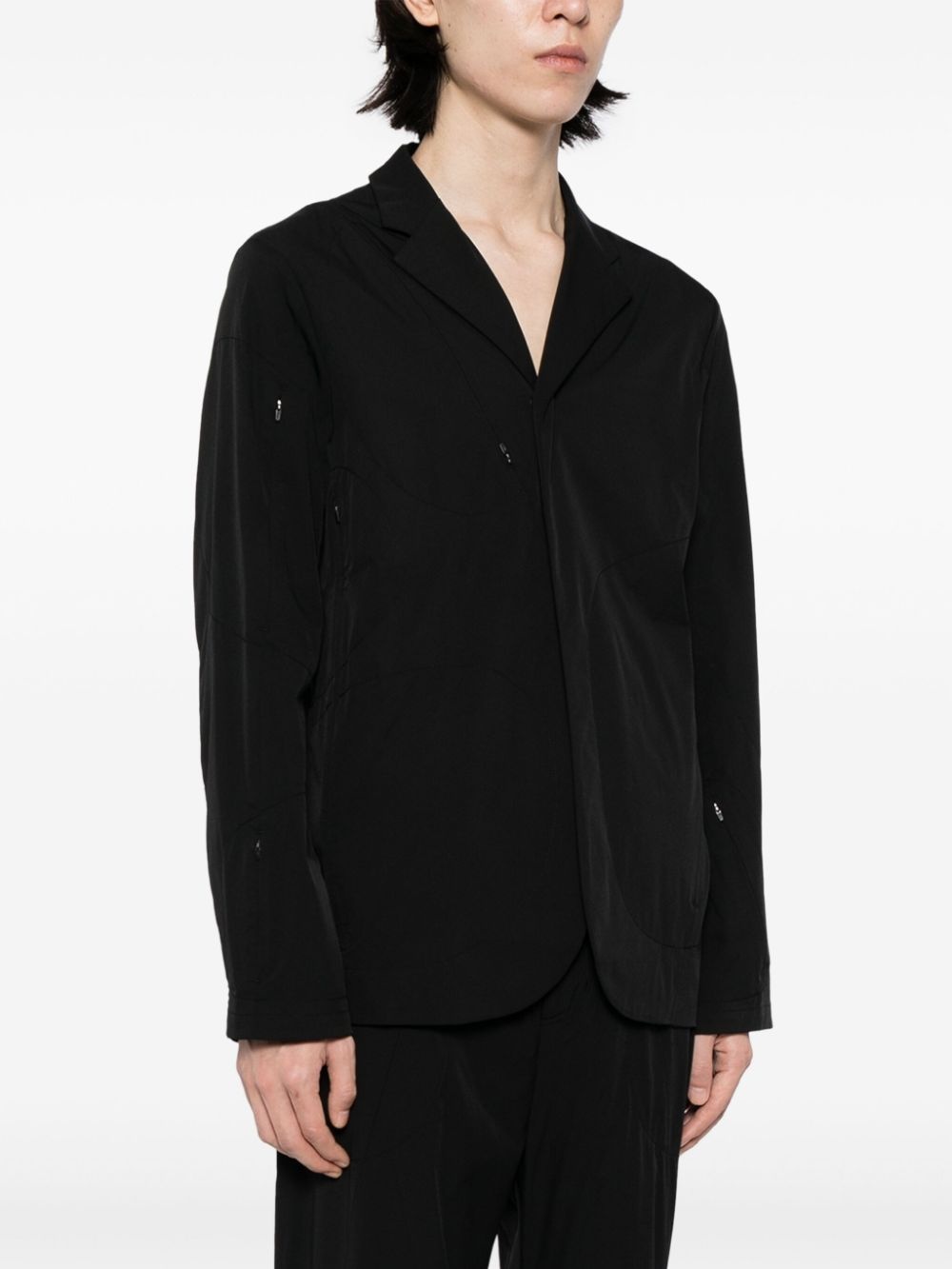 zip-detail notched-collar shirt jacket - 3