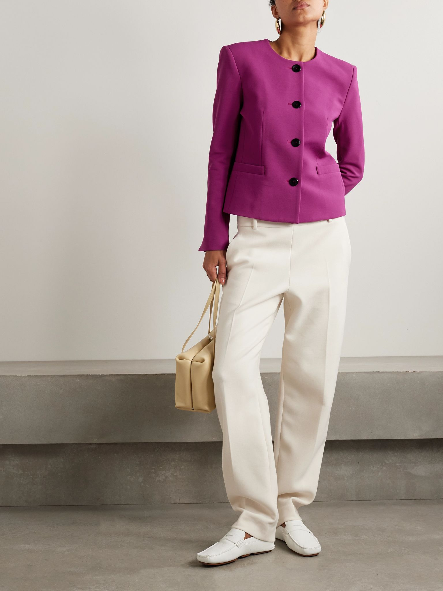 Stretch-wool jacket Magenta - 2