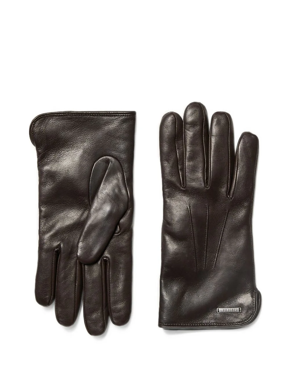 raised-stitch leather gloves - 1