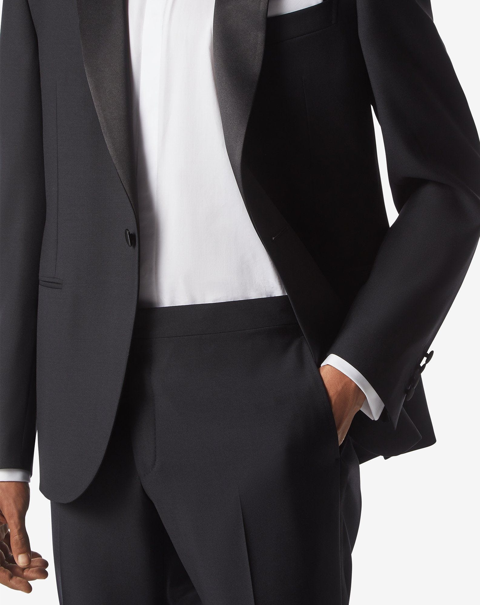 Black pure wool smoking suit - 5