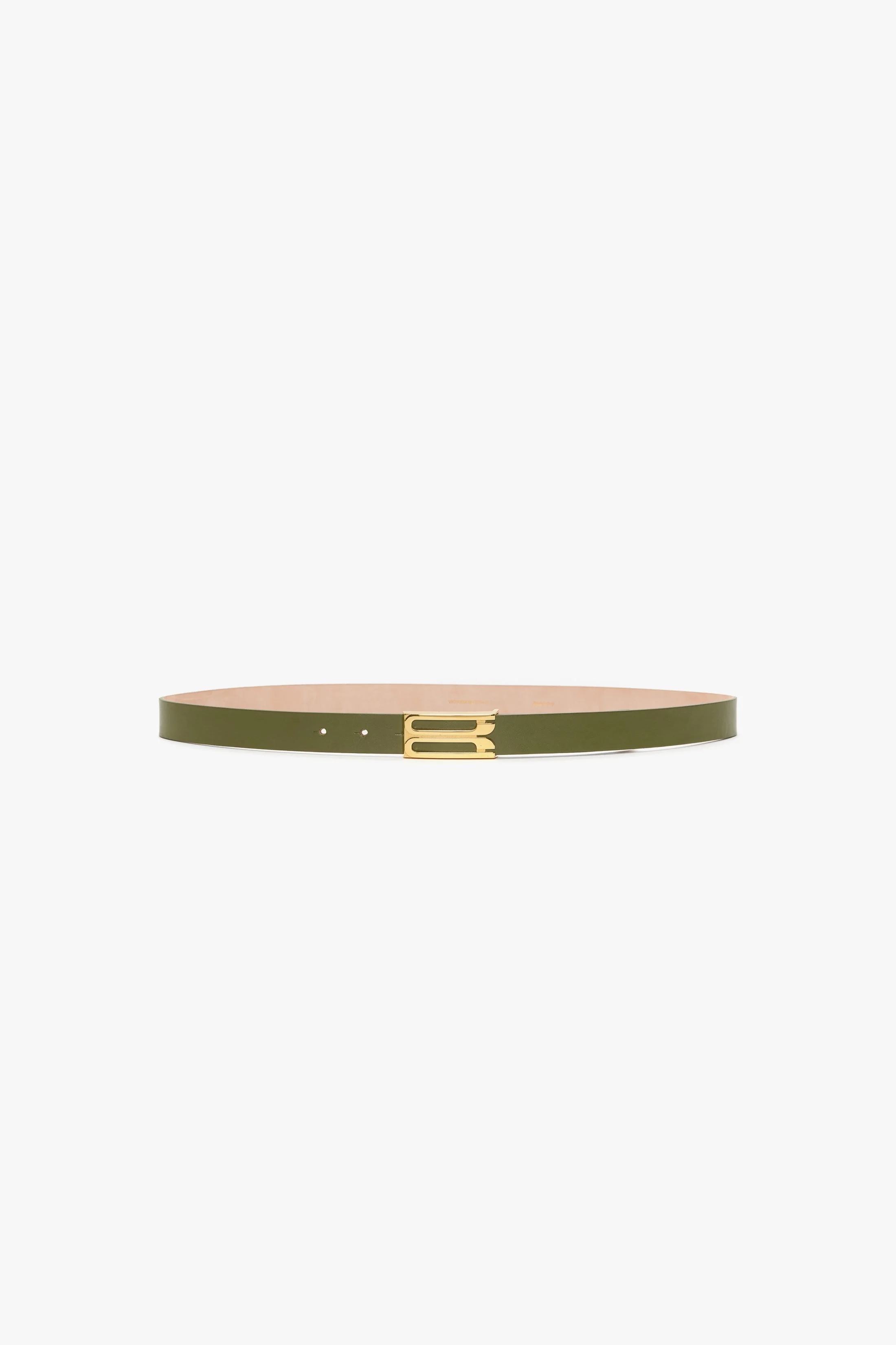 Regular Frame Belt In Khaki Smooth Leather - 1