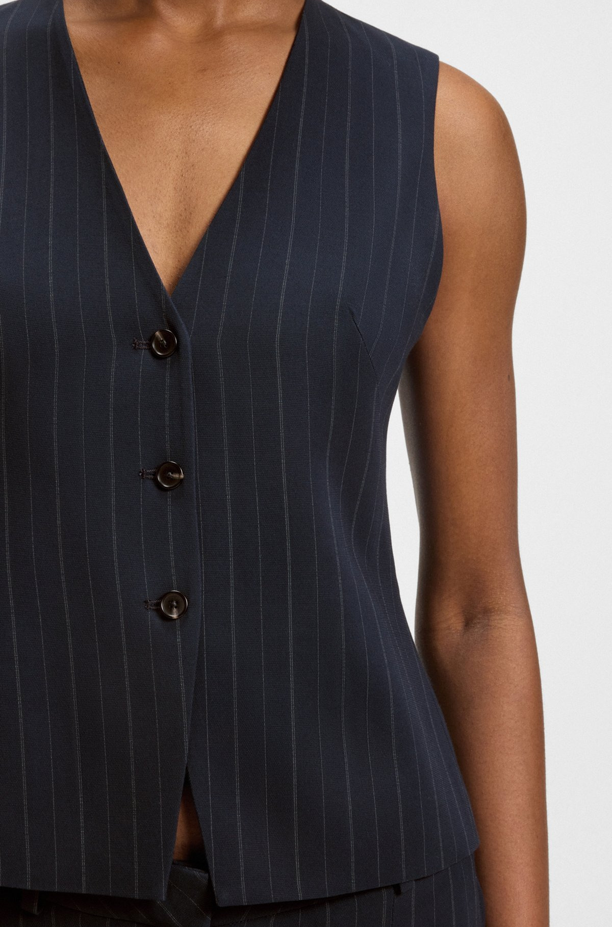 SINGLE-BREASTED PINSTRIPE WAISTCOAT - 6