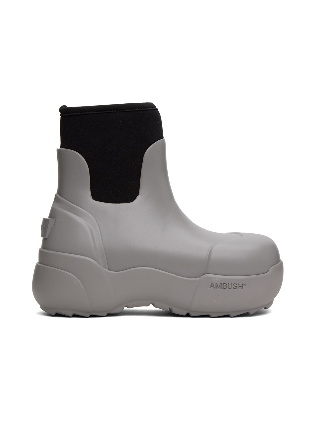 Gray & Black Square Toe Boots - 1