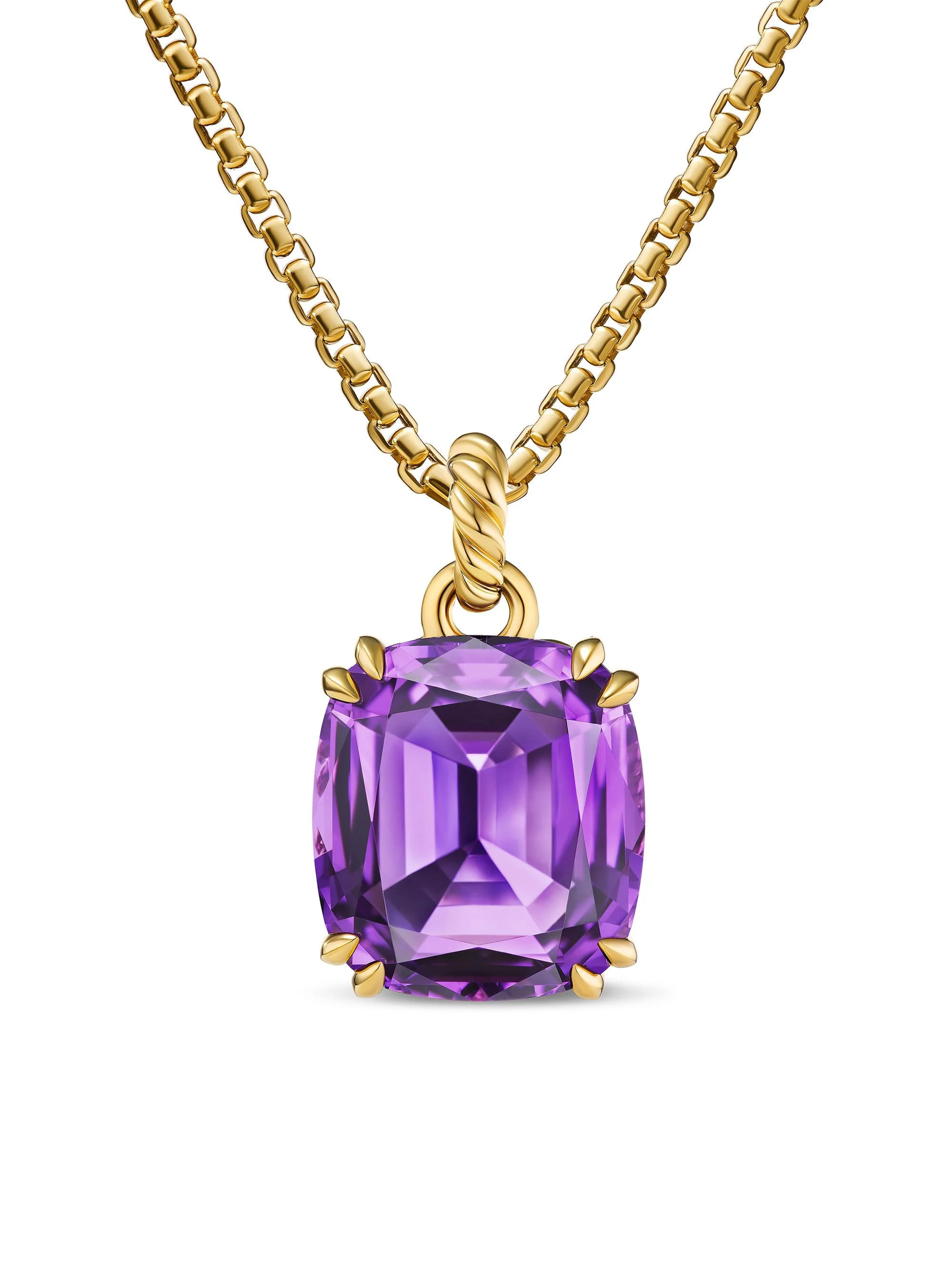 Women's Marbella Pendant in 18K Yellow Gold - Amethyst - 1
