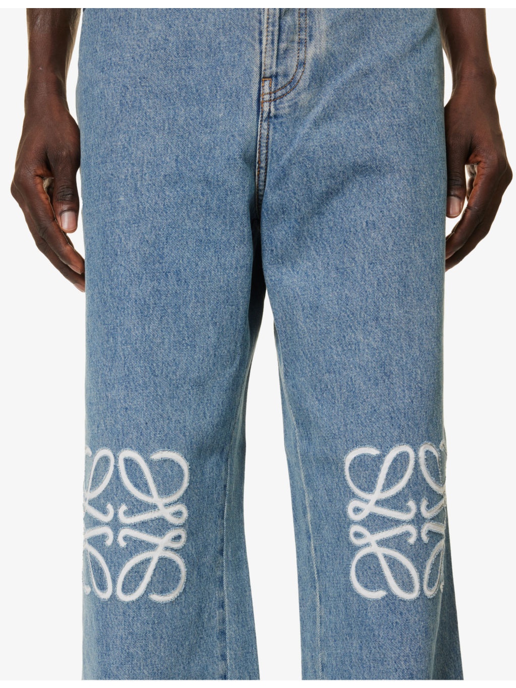 Anagram-embellished straight-leg jeans - 6