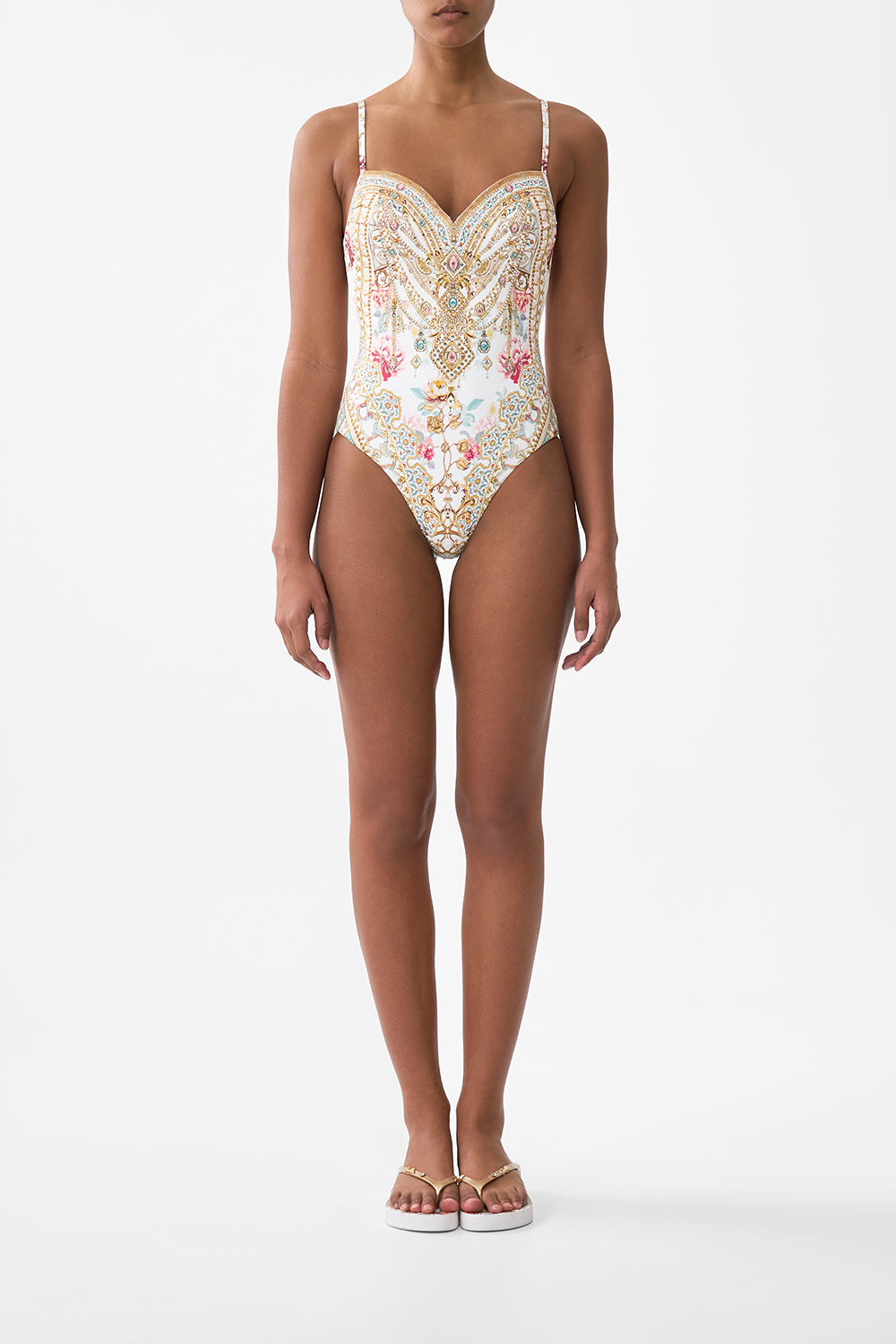 SWEETHEART NECK UNDERWIRE ONE PIECE - 2