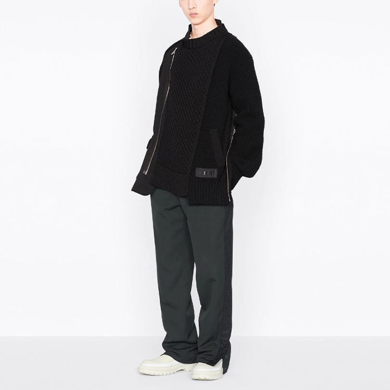 Men's DIOR x Sacai Crossover FW21 Knit Jacket Black 213M439AT453-C989 3