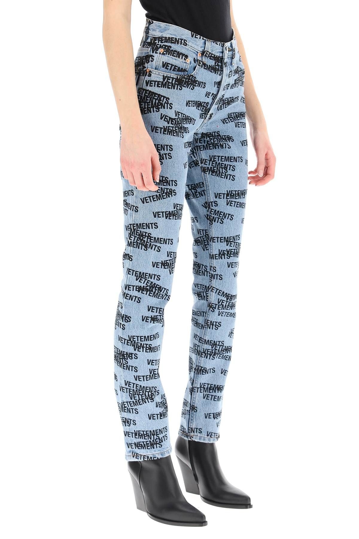 MONOGRAM PRINT JEANS - 3