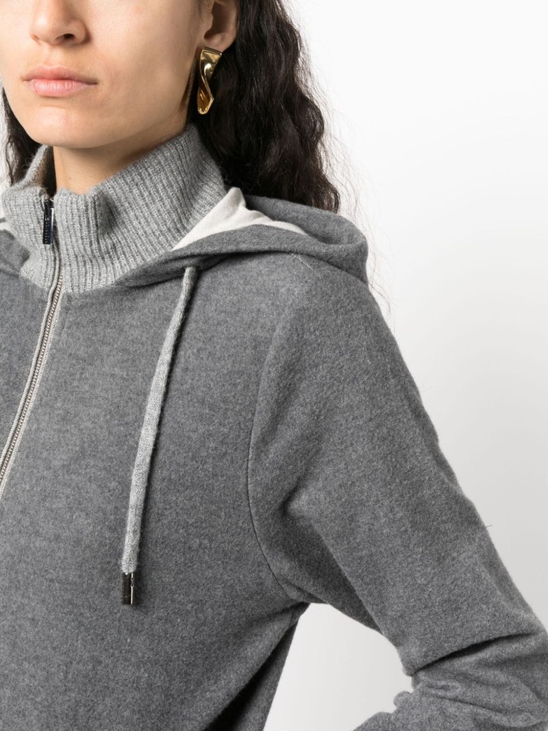 mÃ©lange-effect hooded jacket 5