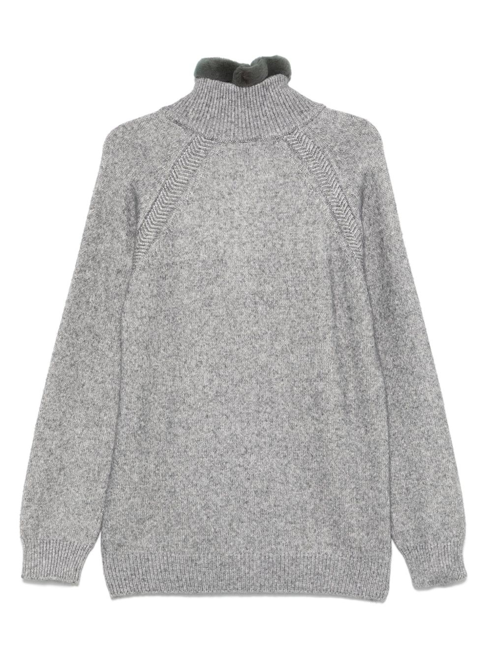 detachable-collar sweater - 2