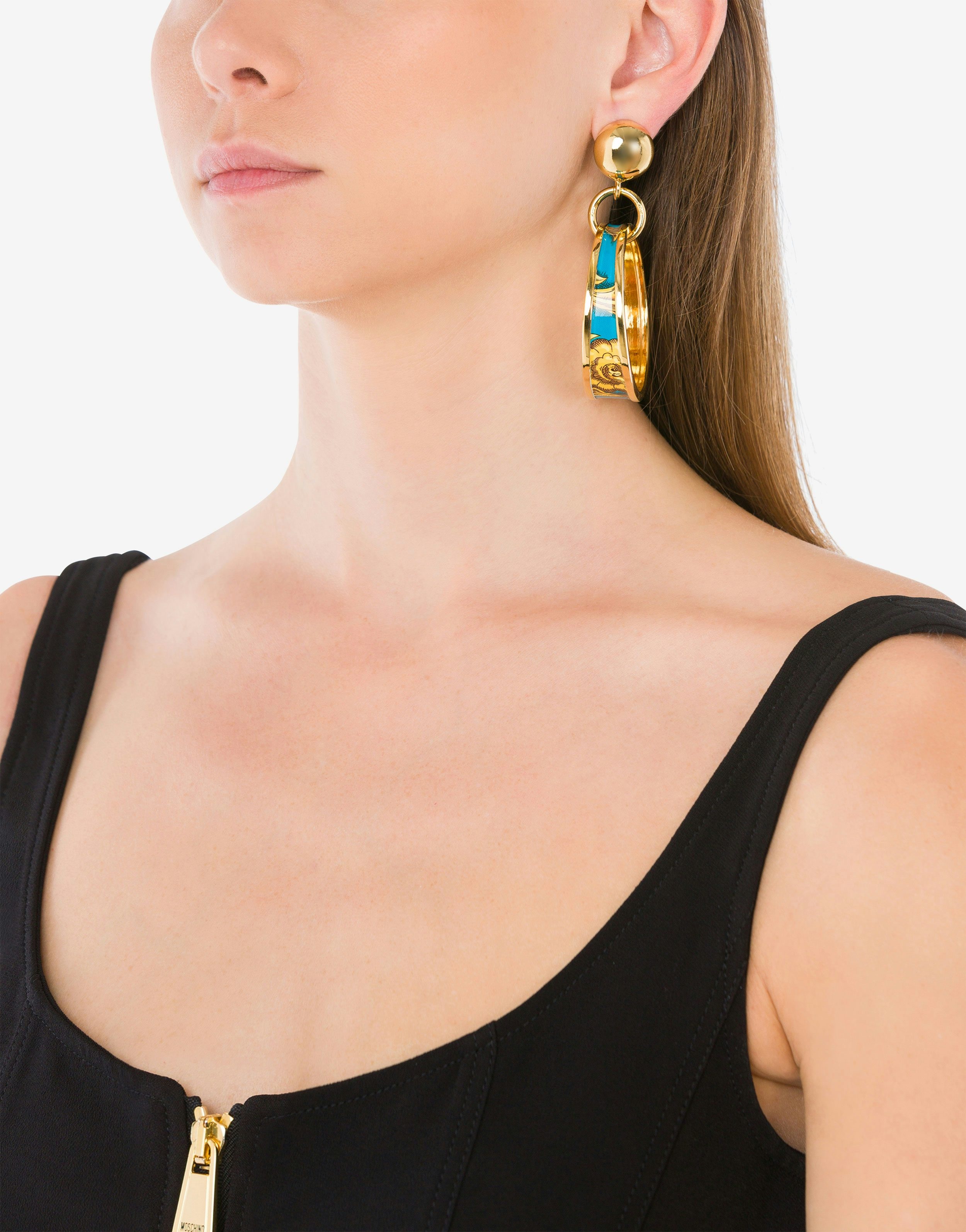 SCARF PRINT PENDANT EARRINGS 4
